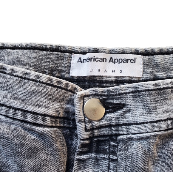 Women's  American  Apparel Grey Acid Wash Jeans - Medium - Picture 5 of 11